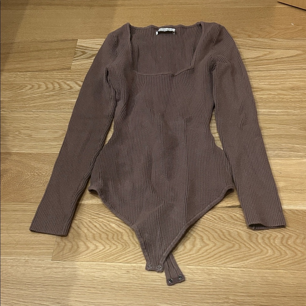Abercrombie & Fitch Brown Ribbed Bodysuit